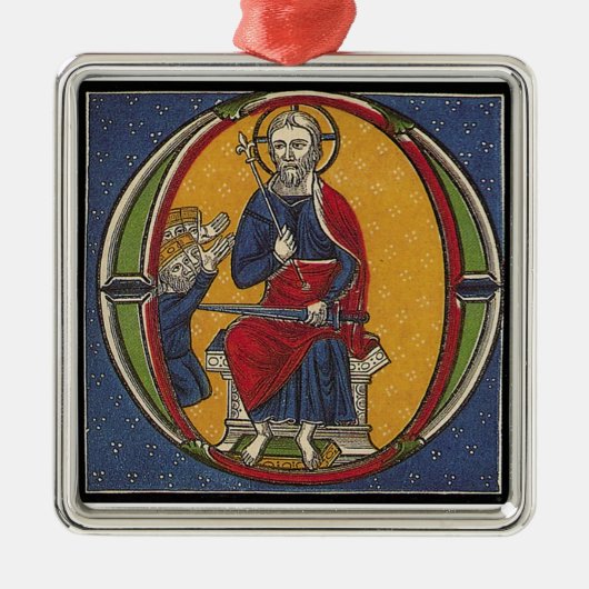 Mittelalterliche Weihnachtsverzierung Silbernes Ornament (Vorne)