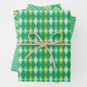 Mittelalterliche Weihnachtszeit mit moderner grüne Geschenkpapier Set (Beispiel)