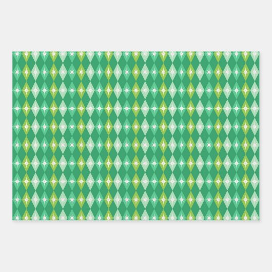 Mittelalterliche Weihnachtszeit mit moderner grüne Geschenkpapier Set (Vorderseite)