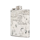 Mittelalterliche Weltkarte Quebec Nouvelle-Frankre Flachmann (Links)