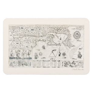 Mittelalterliche Weltkarte Quebec Nouvelle-Frankre Magnet