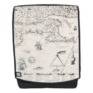 Mittelalterliche Weltkarte Quebec Nouvelle-Frankre Rucksack