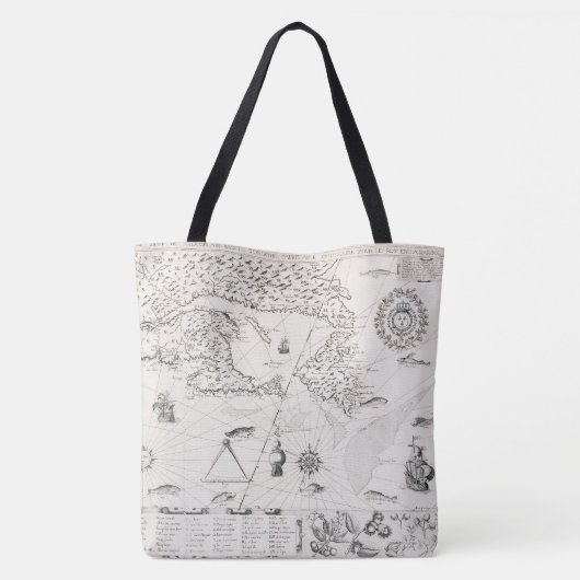 Mittelalterliche Weltkarte Quebec Nouvelle-Frankre Tasche (Rückseite)