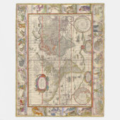 Mittelalterliche Weltkarte (von Willem Blaeu) Fleecedecke (Vorderseite)