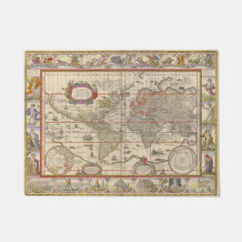 Mittelalterliche Weltkarte (von Willem Blaeu) Fußmatte