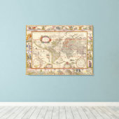 Mittelalterliche Weltkarte (von Willem Blaeu) Leinwanddruck (Insitu (Holzboden))