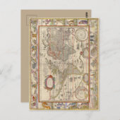 Mittelalterliche Weltkarte (von Willem Blaeu) Postkarte (Vorne/Hinten)