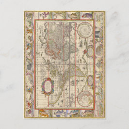 Mittelalterliche Weltkarte (von Willem Blaeu) Postkarte