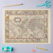 Mittelalterliche Weltkarte (von Willem Blaeu) Seidenpapier (Basteln)