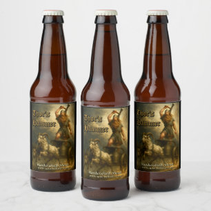 Mittelalterliche Wikinger-Gott Thor Vorlage Bierflaschenetikett