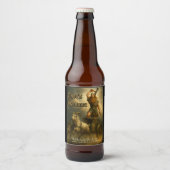 Mittelalterliche Wikinger-Gott Thor Vorlage Bierflaschenetikett (Vorderseite)