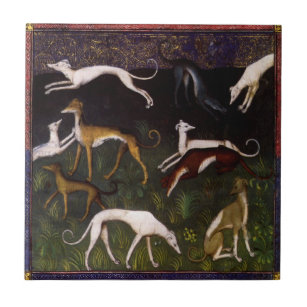 Mittelalterliche Windhund-schöne Kunst Fliese