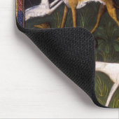 Mittelalterliche Windhunde im tiefen Holz Mousepad (Ecke)
