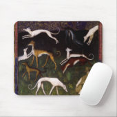 Mittelalterliche Windhunde im tiefen Holz Mousepad (Mit Mouse)
