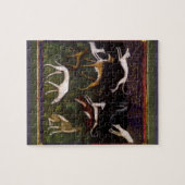 Mittelalterliche Windhunde im tiefen Holz Puzzle (Horizontal)