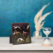 Mittelalterliche Windhunde im tiefen Wald Fotoplatte (InSitu)