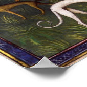 Mittelalterliche Windhunde im tiefen Wald Poster (Ecke)