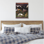 Mittelalterliche Windhunde im Wald Leinwanddruck (Insitu (Schlafzimmer))