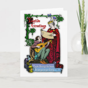 Mittelalterliche Yuletide Grüße Feiertagskarte