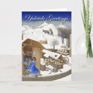 Mittelalterliche Yuletide Grüße Feiertagskarte