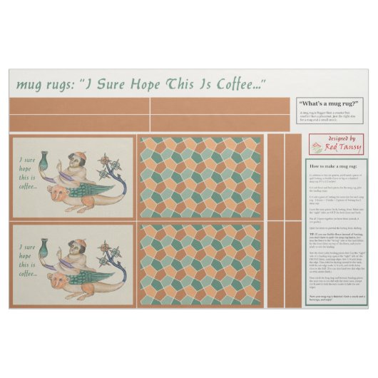 Mittelalterlicher Alchemist DIY-Mug-Rug-Stoff Stoff (Fat Quarter (45,7 x 55,9 cm))