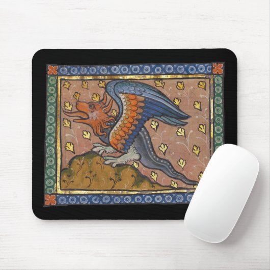 Mittelalterlicher Bestiardrache c. 1270 Mousepad (Mit Mouse)