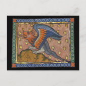 Mittelalterlicher Bestiardrache c. 1270 Postkarte (Vorderseite)
