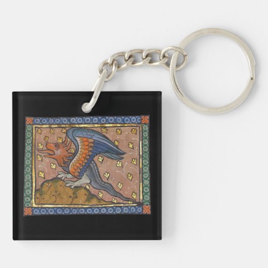 Mittelalterlicher Bestiardrache c. 1270 Schlüsselanhänger (Rückseite)