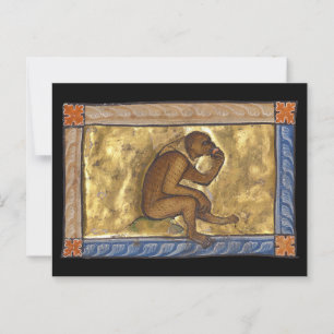 Mittelalterlicher Bestiarmonkey um 1270 Postkarte
