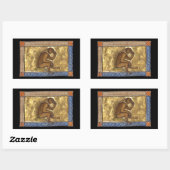 Mittelalterlicher Bestiarmonkey um 1270 Rechteckiger Aufkleber (Blatt)