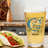 mittelalterlicher blorbeleuchteter Buchstabe G Mon Glas