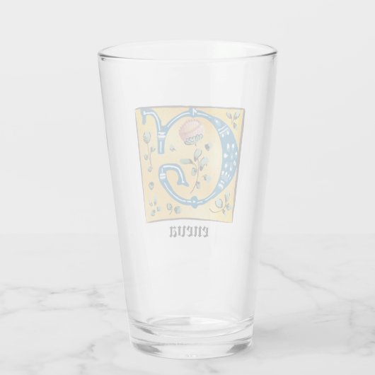 mittelalterlicher blorbeleuchteter Buchstabe G Mon Glas (Rückseite)