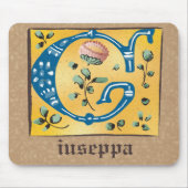 mittelalterlicher blorbeleuchteter Buchstabe G Mon Mousepad (Vorne)