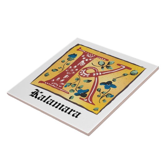 mittelalterlicher blorbeleuchteter Letter K Monogr Fliese (Seite)