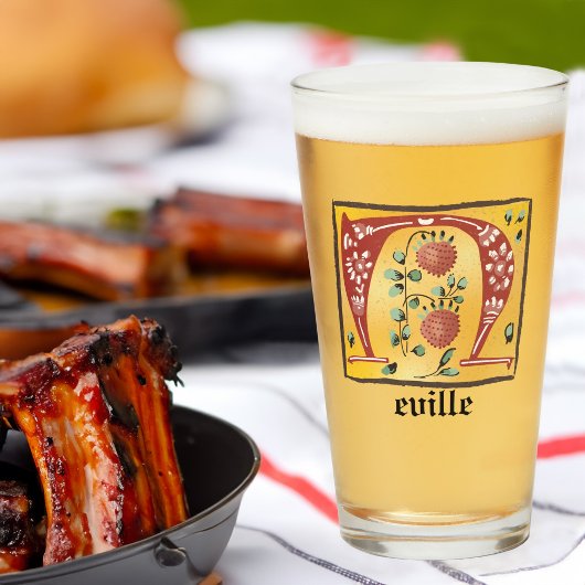 mittelalterlicher blorbeleuchteter Letter N Monogr Glas