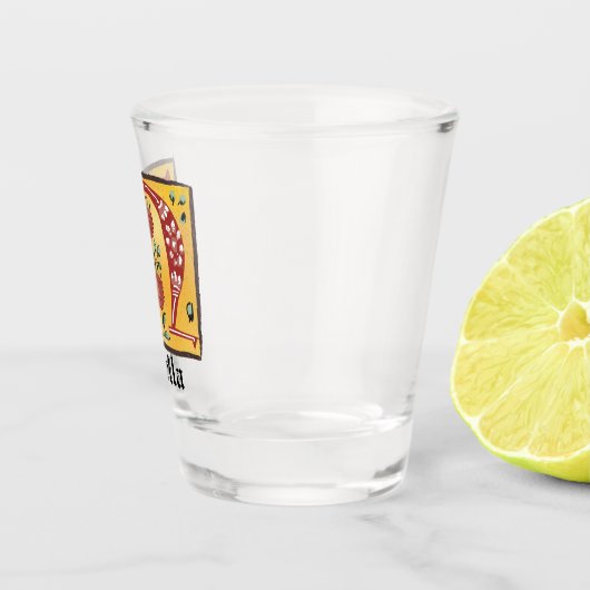 mittelalterlicher blorbeleuchteter Letter N Monogr Schnapsglas (Rechts)