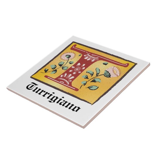 mittelalterlicher blorbeleuchteter Letter T Monogr Fliese (Seite)