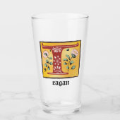 mittelalterlicher blorbeleuchteter Letter T Monogr Glas (Vorderseite)