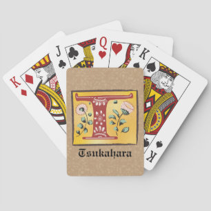 mittelalterlicher blorbeleuchteter Letter T Monogr Spielkarten