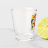 mittelalterlicher blorbeleuchteter Letter V Monogr Schnapsglas (Links)