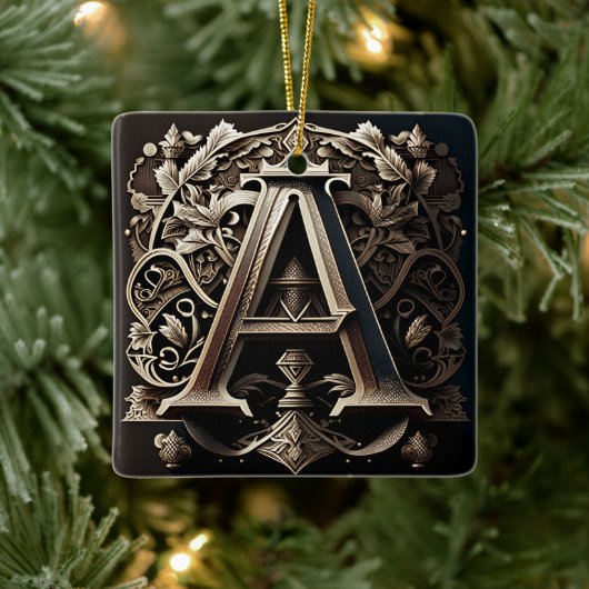 Mittelalterlicher Blumenbrief A Keramikornament (Baum)