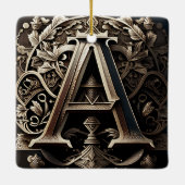 Mittelalterlicher Blumenbrief A Keramikornament (Rückseite)