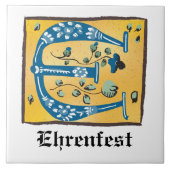 mittelalterlicher blutlichter Letter E Monogramm Fliese (Vorderseite)