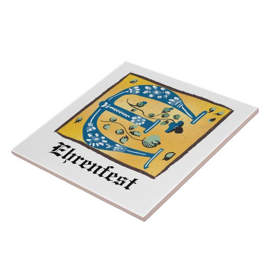 mittelalterlicher blutlichter Letter E Monogramm Fliese (Seite)