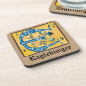 mittelalterlicher blutlichter Letter E Monogramm Getränkeuntersetzer (Linke Seite)