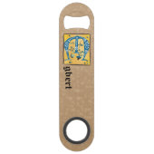 mittelalterlicher blutlichter Letter E Monogramm Speed Flaschenöffner (Rückseite)