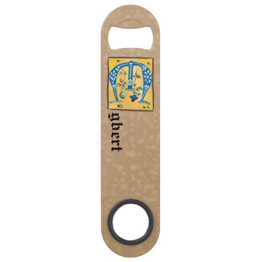 mittelalterlicher blutlichter Letter E Monogramm Speed Flaschenöffner (Vorderseite)