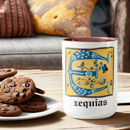 mittelalterlicher blutlichter Letter E Monogramm Tasse