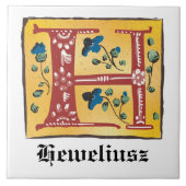 Mittelalterlicher blutlichter Letter H Monogramm Fliese (Vorderseite)