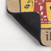 Mittelalterlicher blutlichter Letter H Monogramm Mousepad (Ecke)